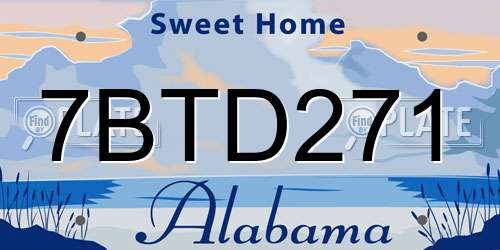 7BTD271 Alabama License Plate