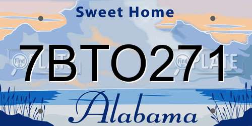 7BTO271 Alabama License Plate