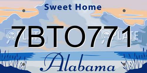 7BTO771 Alabama License Plate