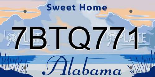 7BTQ771 Alabama License Plate
