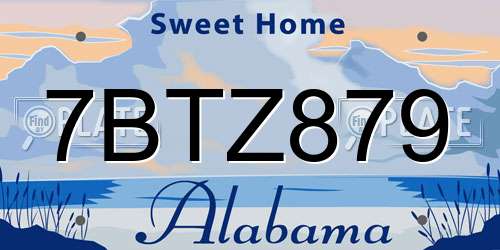 7BTZ879 Alabama License Plate