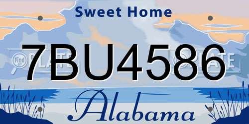 7BU4586 Alabama License Plate