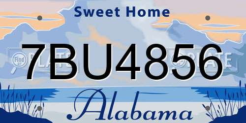 7BU4856 Alabama License Plate