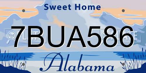 7BUA586 Alabama License Plate