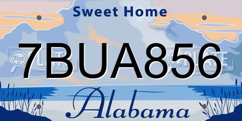7BUA856 Alabama License Plate