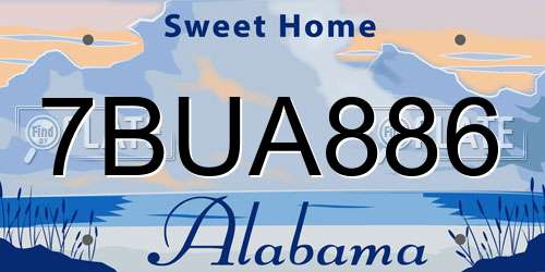 7BUA886 Alabama License Plate