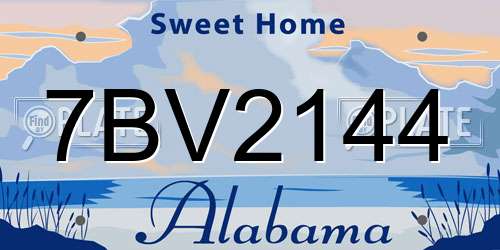 7BV2144 Alabama License Plate