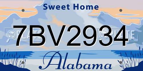 7BV2934 Alabama License Plate