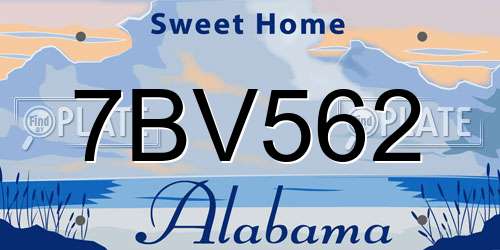 7BV562 Alabama License Plate