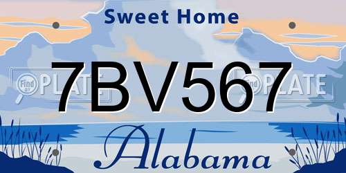 7BV567 Alabama License Plate