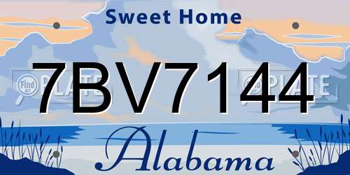 7BV7144 Alabama License Plate