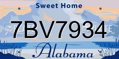7BV7934 Alabama License Plate