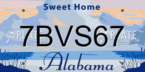 7BVS67 Alabama License Plate