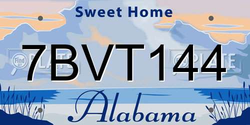 7BVT144 Alabama License Plate