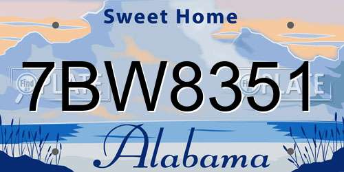 7BW8351 Alabama License Plate