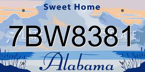 7BW8381 Alabama License Plate