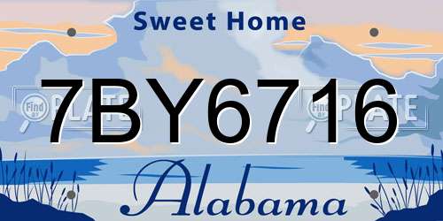 7BY6716 Alabama License Plate