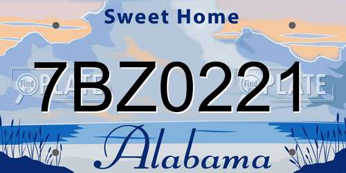 7BZ0221 Alabama License Plate