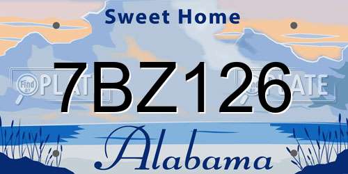 7BZ126 Alabama License Plate