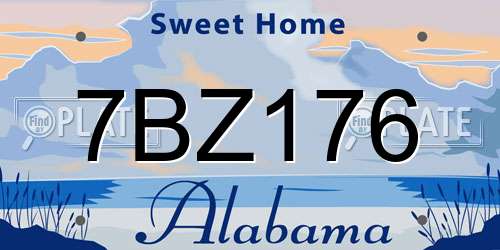 7BZ176 Alabama License Plate