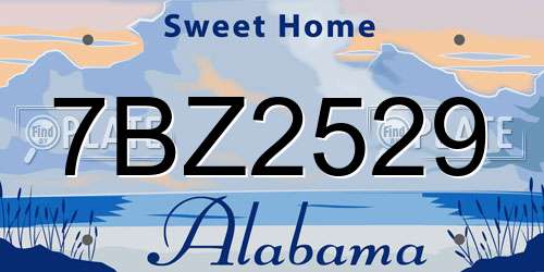 7BZ2529 Alabama License Plate