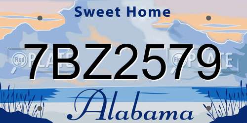 7BZ2579 Alabama License Plate