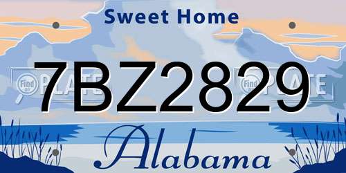 7BZ2829 Alabama License Plate