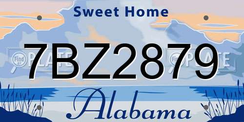 7BZ2879 Alabama License Plate