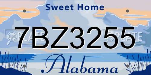 7BZ3255 Alabama License Plate