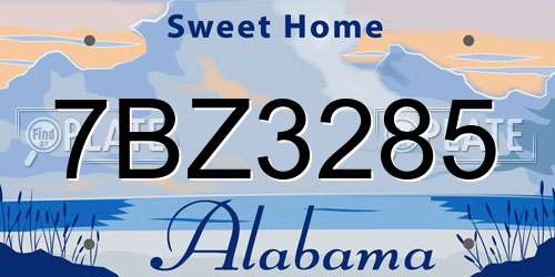 7BZ3285 Alabama License Plate