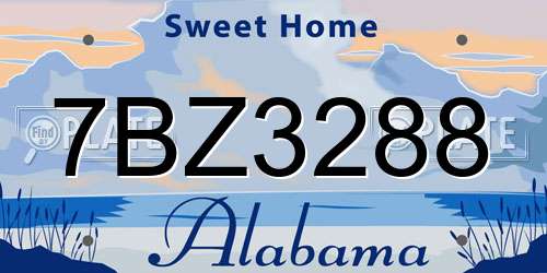 7BZ3288 Alabama License Plate