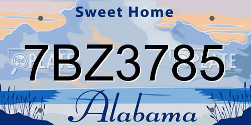 7BZ3785 Alabama License Plate