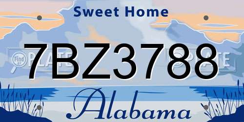 7BZ3788 Alabama License Plate