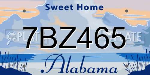 7BZ465 Alabama License Plate
