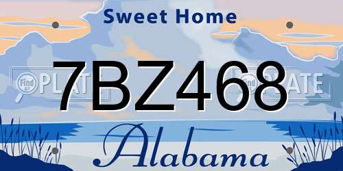 7BZ468 Alabama License Plate
