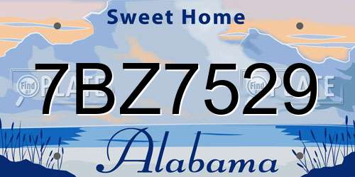 7BZ7529 Alabama License Plate