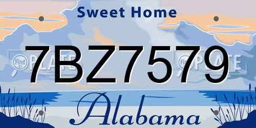 7BZ7579 Alabama License Plate