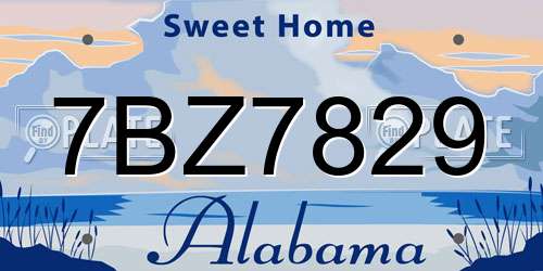 7BZ7829 Alabama License Plate