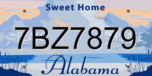 7BZ7879 Alabama License Plate