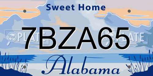 7BZA65 Alabama License Plate