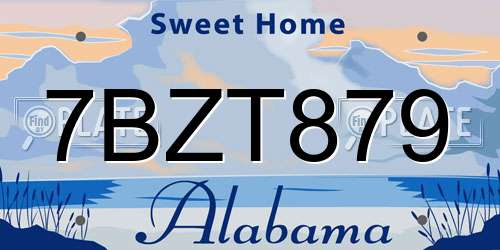 7BZT879 Alabama License Plate