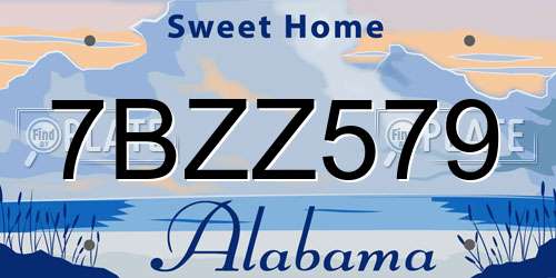 7BZZ579 Alabama License Plate