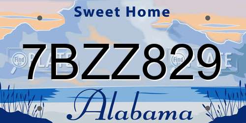 7BZZ829 Alabama License Plate