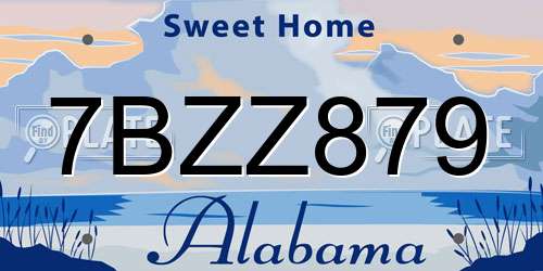 7BZZ879 Alabama License Plate