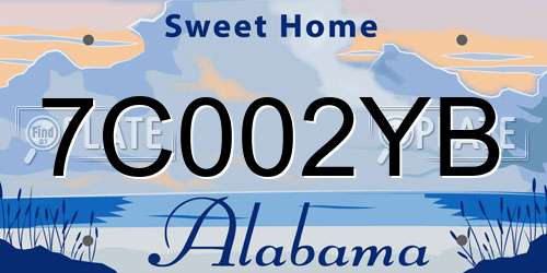 7C002YB Alabama License Plate
