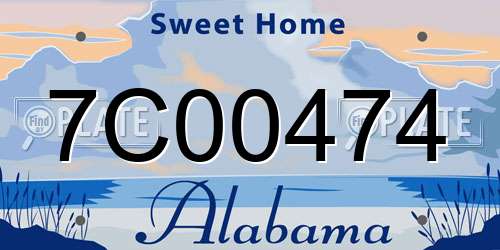 7C00474 Alabama License Plate