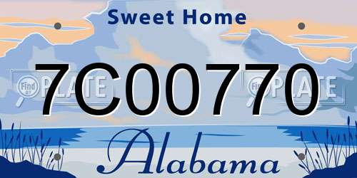 7C00770 Alabama License Plate