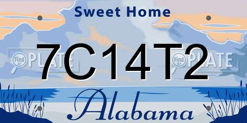 7C14T2 Alabama License Plate