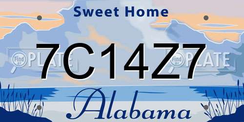 7C14Z7 Alabama License Plate