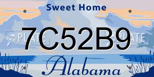 7C52B9 Alabama License Plate
